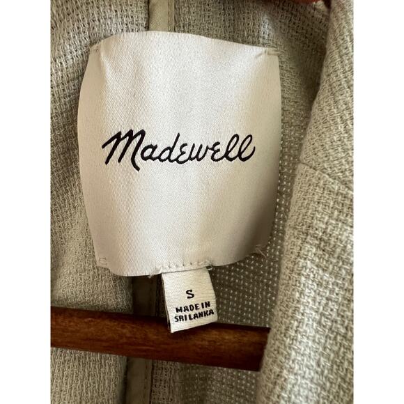 Madewell Breezewoven Gray Basketweave Button Linen Blend Blazer Jacket sz Small - Picture 13 of 15